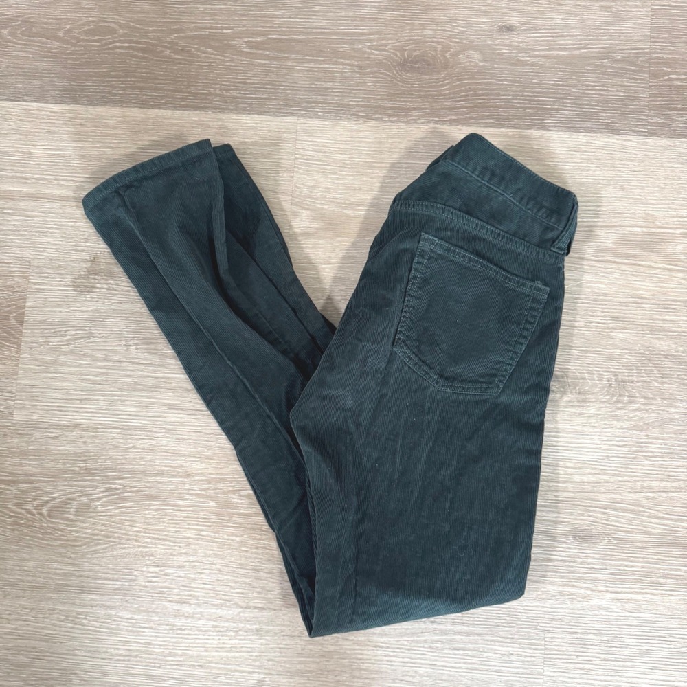 J.Crew Corduroy Pants Mens 30x32 Green 484 Slim Fit Stretch Cotton Cord